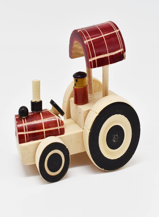 justhandmade Just Handmade Wooden Caterpillar | Tractor-M Pull Along Toy for Kids, Colors May Vary (Combo of 2) - Image 2